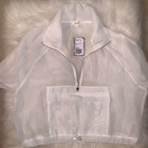 White see through sweater/crop top